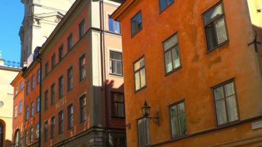 Stokholm'un eski dar sokakta. Eski şehir.