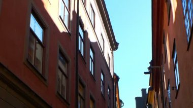 Stokholm'un eski dar sokakta. Eski şehir.