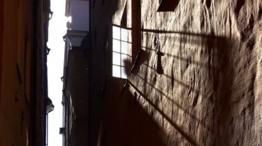 Stokholm'un eski dar sokakta. Eski şehir.