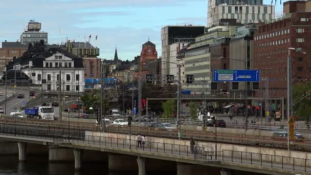 Głównego dworca kolejowego w Sztokholmie. Szwecja. — Wideo stockowe