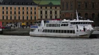 Dolgu ve iskelesi Stockholm Merkezi. İsveç.