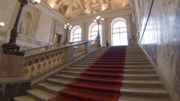 La escalera principal en el castillo de Mikhailovsky . — Vídeos de Stock