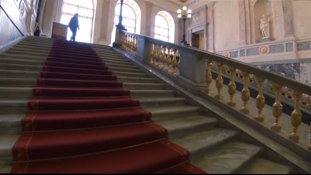 La escalera principal en el castillo de Mikhailovsky . — Vídeos de Stock