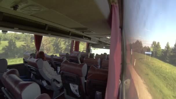 Interiör passagerare buss — Stockvideo