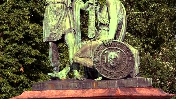 Monumento a Minin y Pozharsky. Plaza Roja, Moscú . — Vídeos de Stock