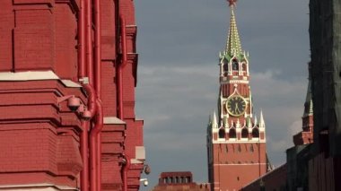 İşçinin kulesi. Kremlin, kırmızı kare görünümü. Moskova.