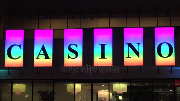 Casino neonový nápis. 4k. — Stock video