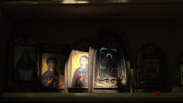 Iconos ortodoxos. 4K . — Vídeos de Stock