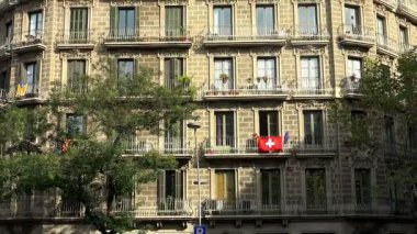 Barcelona'da eski, güzel ev. İspanya.