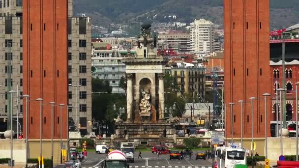 Barcelona. Spanje. Architectuur, oude huizen, straten en buurten. — Stockvideo