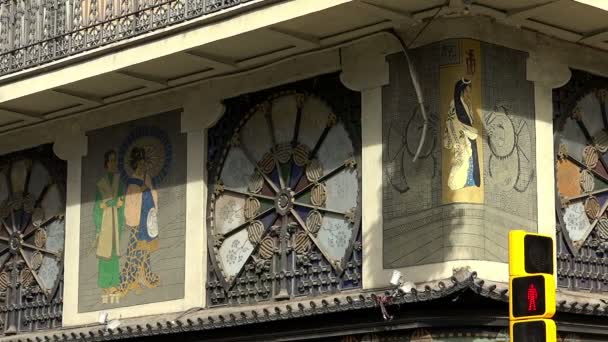 La vieille et belle maison à Barcelone. Espagne . — Video