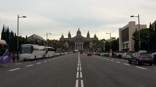 Nézd a Catalunya nemzeti művészeti múzeum. Barcelona, Spanyolország. — Stock videók