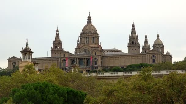 カタルーニャ国立美術館の様子バルセロナ、スペイン. — ストック動画