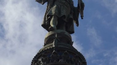 Barcelona 'daki Columbus anıtı. İspanya.