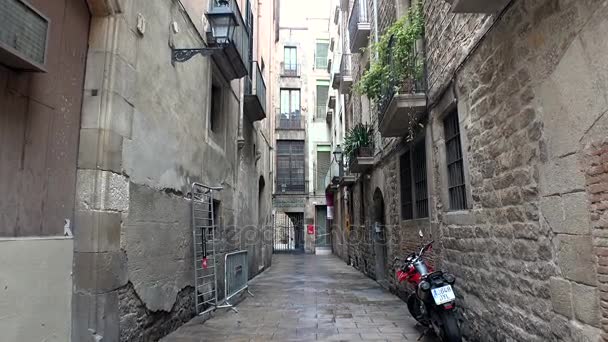 Barselona Gothic Quarter. İspanya. — Stok video