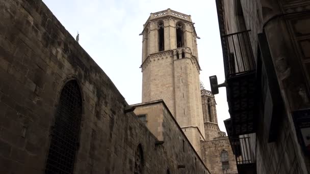 Gothic Quarter of Barcelona. Spain. — Stock Video