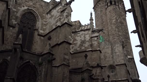 Barselona Gothic Quarter. İspanya. — Stok video