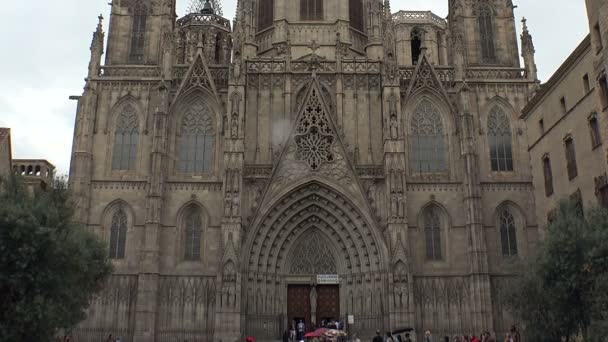 Barselona Gothic Quarter. İspanya. — Stok video