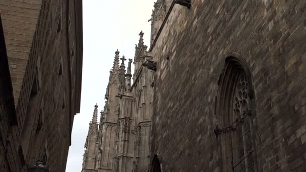 Quartiere gotico di Barcellona. Spagna . — Video Stock