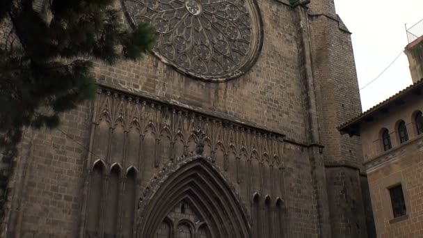 Gotické čtvrti Barcelony. Španělsko. — Stock video
