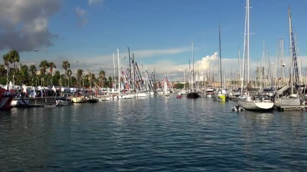 Hamnen, hamnen i Barcelona. Spanien. — Stockvideo