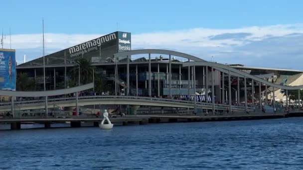 Der hafen, der hafen in barcelona. Spanien. — Stockvideo