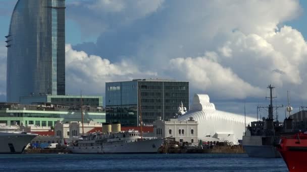 De haven, de haven van Barcelona. Spanje. — Stockvideo