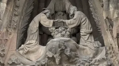 Barcelona'da Sagrada Familia Katedrali. İspanya.