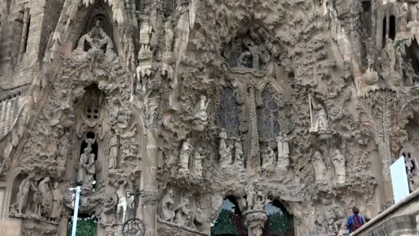 Sagrada Familia Cathedral In Barcelona. Spain. — Stock Video