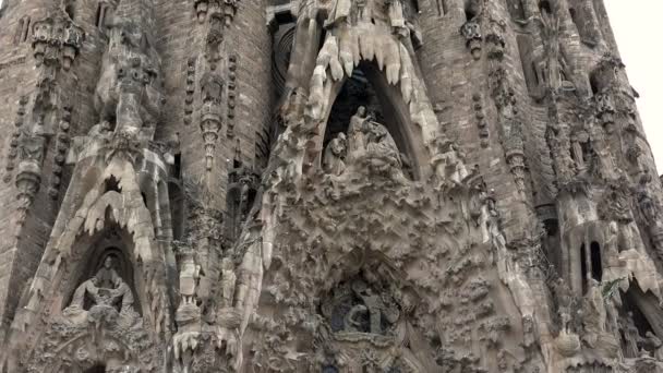 Katedra Sagrada Familia w Barcelonie. Hiszpania. — Wideo stockowe