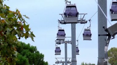 Kabin teleferik. Teleferik. Barcelona. İspanya.