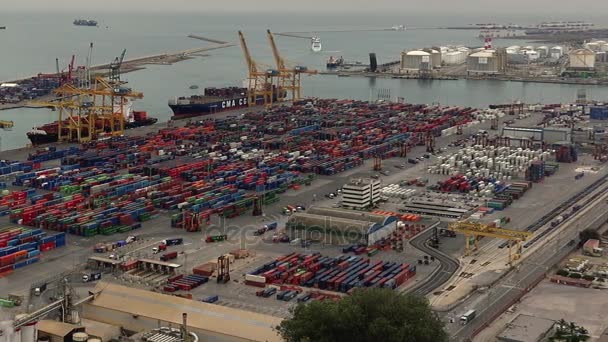 Puerto de carga. Barcelona, España . — Vídeo de stock