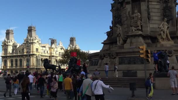 Der bau des hafens von barcelona. Spanien. — Stockvideo