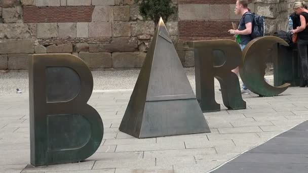 Gothic Quarter of Barcelona. Spain. — Stock Video