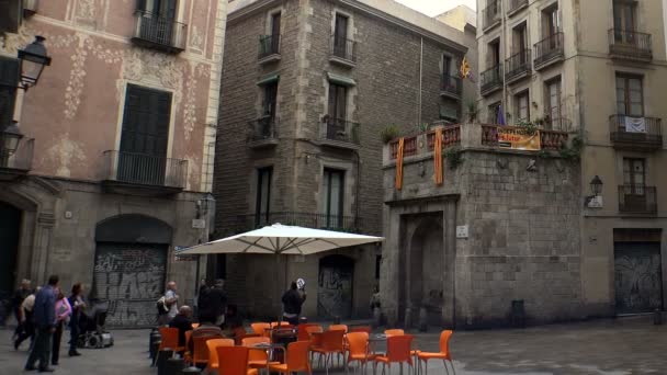 Bairro Gótico de Barcelona. Espanha . — Vídeo de Stock