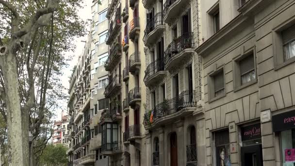 Rambla-Straße. Barcelona Innenstadt. Spanien. — Stockvideo