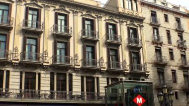 Rambla Caddesi. Barselona şehir merkezinde. İspanya.