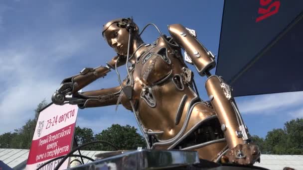 Menneskeoid robot. Kvinne. 4K . – stockvideo