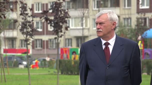 格奥尔基 · Poltavchenko。圣彼得斯堡的总督。4 k. — 图库视频影像