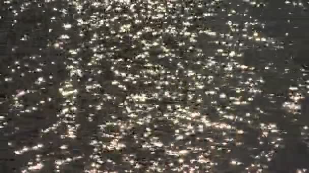 Solstrålar, reflektioner på vattnet. 4k. — Stockvideo