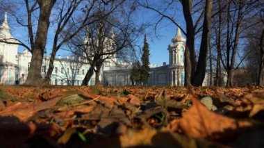 St. Petersburg'daki Smolny katedral. 4k.