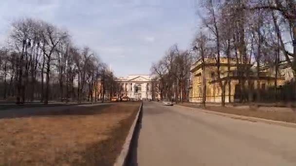 The Mikhailovsky castle in St. Petersburg. 4K. — Stock Video