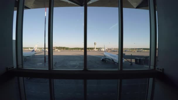 Aeropuerto de Pulkovo en San Petersburgo. 4K . — Vídeo de stock