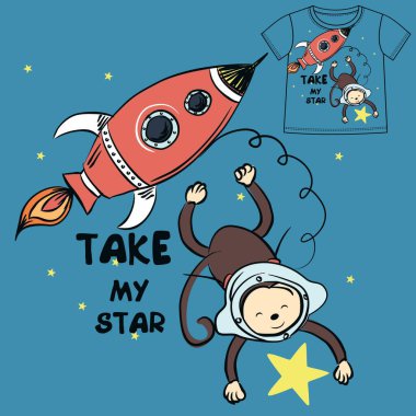 Uzayda şirin bir maymun