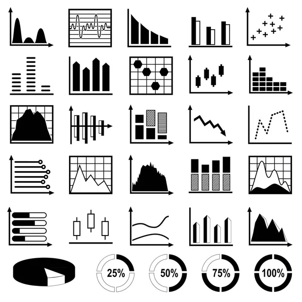 Conjunto de diagramas e gráficos — Vetor de Stock