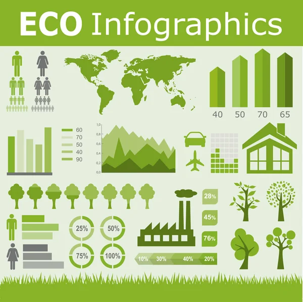 Coleção de infográficos de ecologia — Vetor de Stock