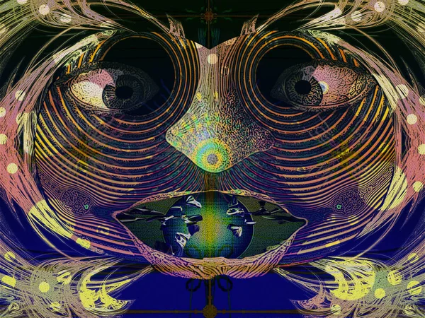 Dekoratif Şaman Maskesi Bazı Insanların Ruhlar Dünyasıyla Olan Bağlantılarının Dokulu — Stok fotoğraf