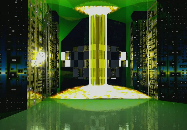 Abstrakt Strukturerad Bild Experimentscenen För Kärnfusion Kontrollerad Superdator — Stockfoto