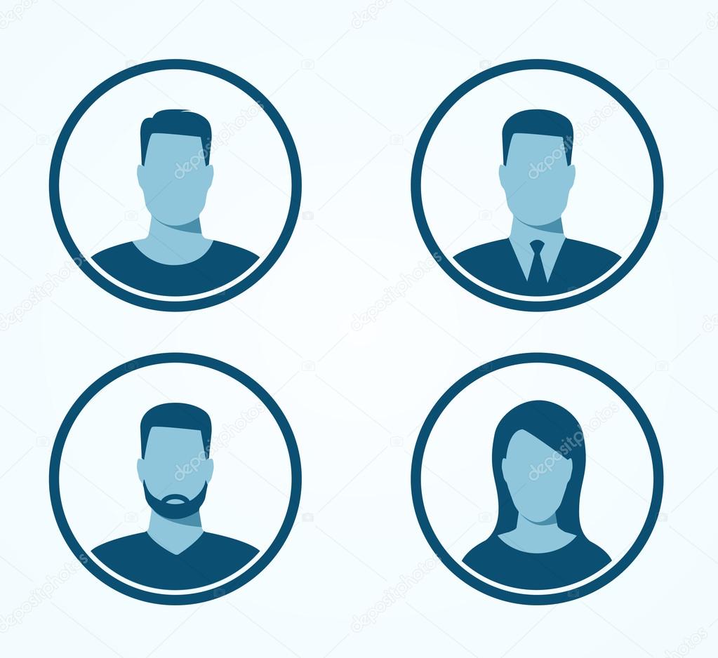 Set of profile icons