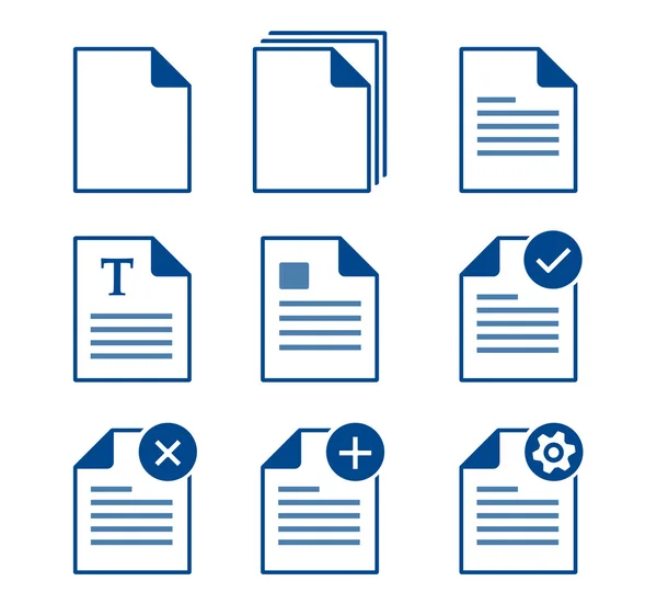 Blue documents icons — Stock Vector